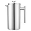 VEVOR French Press Coffee Maker, 51 Ounce 1.5 Liter Stainless Steel Coffee Press Tea Maker with Filter