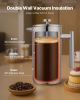 VEVOR French Press Coffee Maker, 51 Ounce 1.5 Liter Stainless Steel Coffee Press Tea Maker with Filter