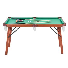 Folding Pool Table, 4.5ft Portable Billiards Tables, Foldable Space-Saving Entertainment Game Set Includes Ball, Cue, Rack, Chalk, Brush