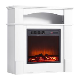 VEVOR 33 inch Freestanding Fireplaces, 1500W 5120BTU Fake Electric Fireplace Stove Heater with Mantel, Overheating Protection, Adjustable Flames