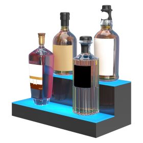 VEVOR LED Lighted Liquor Bottle Display Bar Shelf RF & App Control 16" 2-Step (Number of Layers: 2 Layers, Length: 16 inch)