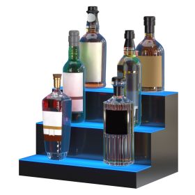 VEVOR LED Lighted Liquor Bottle Display Bar Shelf RF & App Control 16" 3-Step (Number of Layers: 3 Layers, Length: 16 inch)