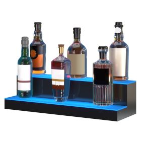VEVOR LED Lighted Liquor Bottle Display Bar Shelf RF & App Control 24" 2-Step (Number of Layers: 2 Layers, Length: 24 inch)