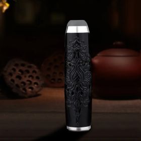 Beautifully Gift Boxed, Portable Car Ashtray Features An Innovative Anti-smoke, Anti-drip Design Home Or Office - Keeps Your Car Clean And Odour (Color: Printed Black)