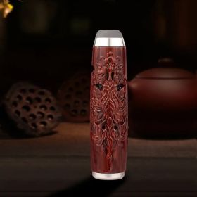 Beautifully Gift Boxed, Portable Car Ashtray Features An Innovative Anti-smoke, Anti-drip Design Home Or Office - Keeps Your Car Clean And Odour (Color: Printed red wood grain)